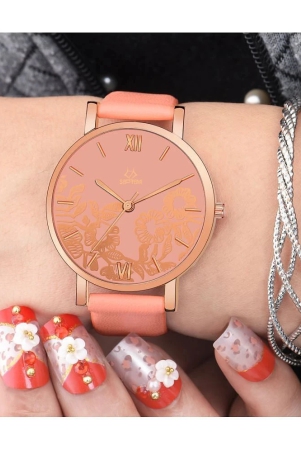 septem-peach-leather-analog-womens-watch