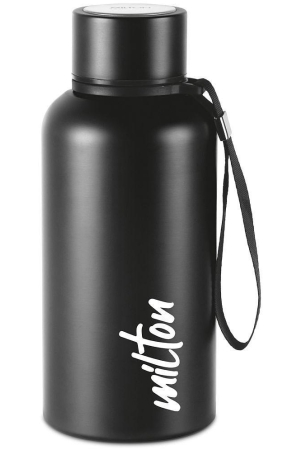 Milton Aura 500 Thermosteel Bottle, 520 ml, Black | 24 Hours Hot and Cold | Easy to Carry | Rust Proof | Leak Proof | Tea | Coffee | Office| Gym | Home | Kitchen | Hiking | Trekking | Travel