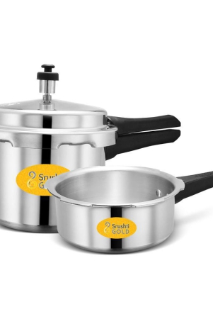 Srushti Gold 2 L,3 L Aluminium OuterLid Pressure Cooker Gas Stovetop Compatible