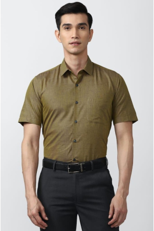 Men Green Regular Fit Formal Half Sleeves Formal Shirt