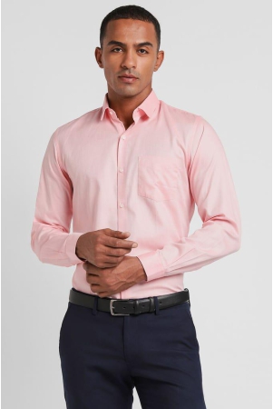 Men Pink Slim Fit Formal Full Sleeves Formal Shirt