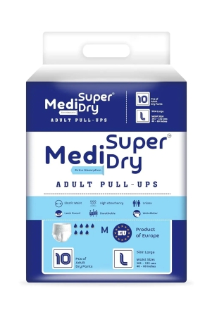 medisuperdry-adult-pull-up-diaper-pants-large-size-lhigh-absorbencyleak-proofelastic-waist-size-101-152-cm40-60-inches10-piecespack-of-1-unisex