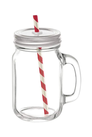 Treo Trinity Mason Jar 470ML With Straw -Tre0026