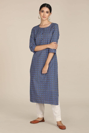 karigari-straight-cotton-blue-womens-kurti-pack-of-1-none