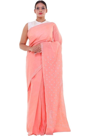 lavangi-women-lucknow-chikankari-keel-work-light-gajiri-cotton-saree-with-blouse