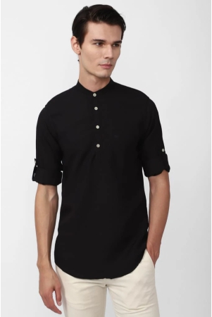 men-black-slim-fit-solid-full-sleeves-casual-shirt