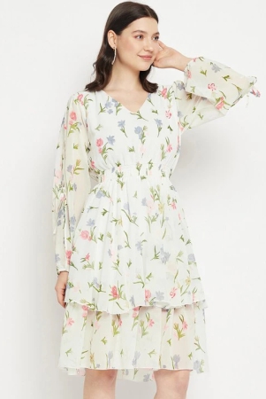 floral-printed-puff-sleeves-fringed-layered-fit-flare-dress