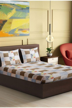 abhikram-brown-cotton-single-bedsheet-with-2-pillow-covers-brown