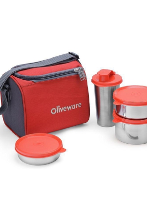 oliveware-milano-lunch-box-3-stainless-steel-containers-and-sipper-with-steel-spoon-red