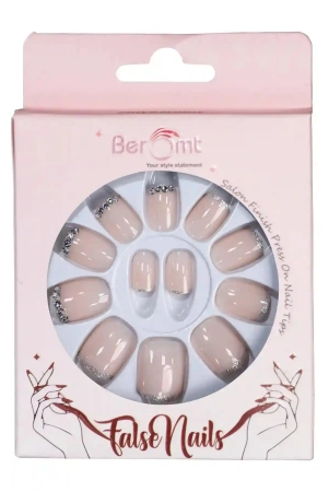 white-classic-french-tips-nail-kit-included-beige