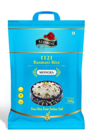 Red Rose Mongra Basmati Rice, Naturally Aged, Perfect for Everyday Use, 10 KG