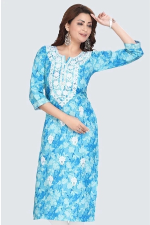 meher-impex-cotton-embroidered-straight-womens-kurti-blue-pack-of-1-none