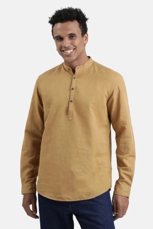 ivoc-khaki-cotton-blend-mens-shirt-style-kurta-pack-of-1-none