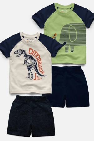 raglan-half-sleeve-printed-t-shirt-with-comfy-solid-shorts-for-infants-girls-pack-of-4-2-t-shirt-2-shorts