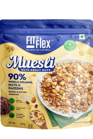 Fit And Flex Muesli Nuts About Nuts, 450 Gm