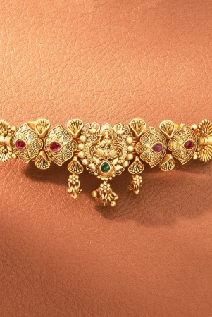 antique-south-indian-hair-clip-with-matte-gold-plating-rubygreen