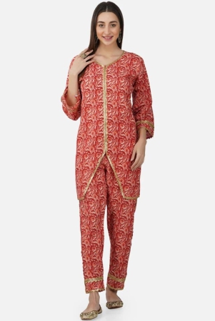 women-floral-printed-gotta-patti-pure-cotton-kurta-with-trousers