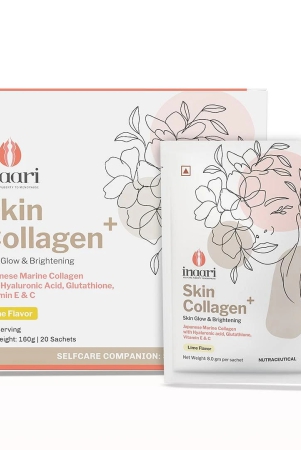 Inaari Collagen Plus Powder 160g: Japanese Marine Collagen, Glutathione, Vitamin C&E, Hyaluronic Acid for Healthy Glowing Skin. Lime Sachet Pack.-Inaari Collagen Plus Powder, 160gm | Japanese Mar