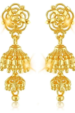 vighnaharta-traditional-wear-gold-plated-alloy-jhumka-for-women-and-girls-pack-of-1-pair-jhumki-earring-golden