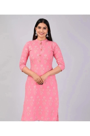 mauka-rayon-printed-straight-womens-kurti-pink-pack-of-1-none