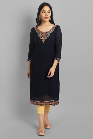 jash-creation-black-georgette-womens-straight-kurti-pack-of-1-none