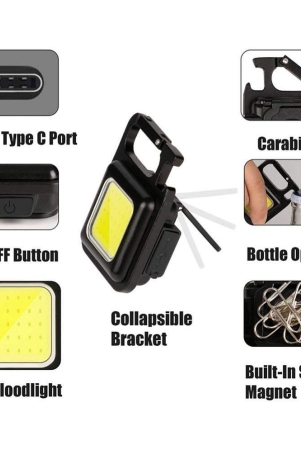 st-small-led-flashlight-800-lumens-cob-rechargeable-keychain-mini-flashlight-4-l-black-hand-torch-pack-of-1-