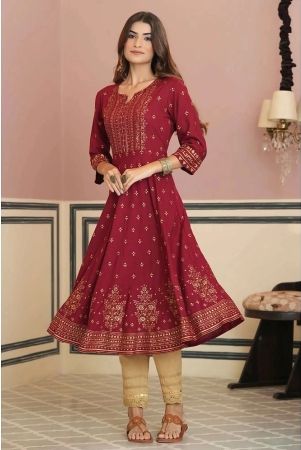 juniper-rayon-printed-anarkali-womens-kurti-maroon-pack-of-1-none