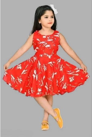 OFLINE SELCTION Rayon Frock For Girls ( Pack of 1 , Red ) - None