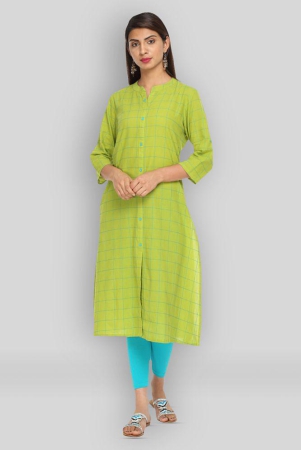 alena-green-cotton-womens-front-slit-kurti-m