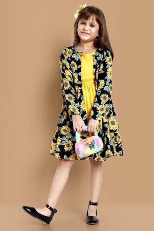 lazy-shark-yellow-polyester-blend-girls-fit-and-flare-dress-pack-of-1-none