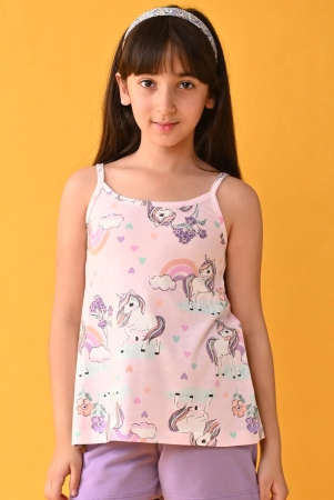 UNICORN SUMMER STRAPPY GIRLS TOP - PINK-10-12 YEARS / 1N / pink