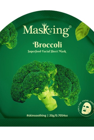 Superfood Broccoli Sheet Mask for Skin Brightening, Hydrating for Women, Pack of 1