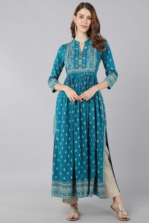 kipek-turquoise-rayon-womens-anarkali-kurti-pack-of-1-none