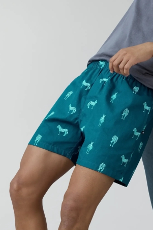 Remix Cotton Boxers Zebra Blue M