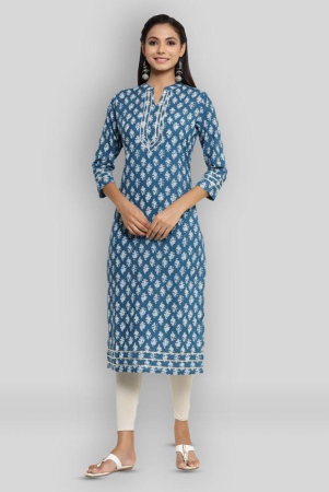 kipek-blue-cotton-womens-straight-kurti-pack-of-1-xl