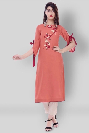 maquien-peach-rayon-womens-straight-kurti-pack-of-1-5xl