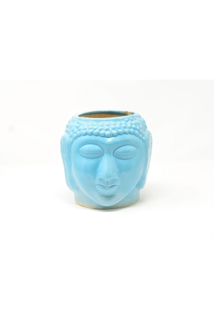 Decor Lane Big Buddha Head Planter (Blue)