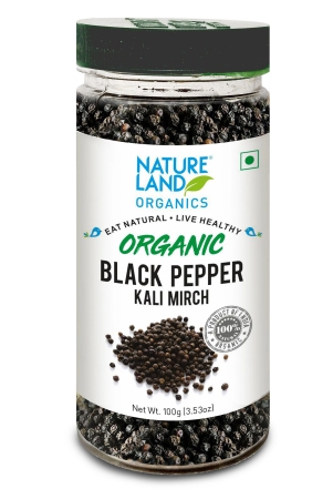 Natureland Organics Black Pepper, 100 gm - Pack of 2