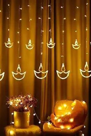 Estoreshouses Diya Curtain String Lights