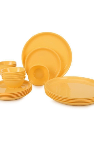 hometales-24-pcs-round-yellow-plastic-dinner-set-pack-of-24-yellow