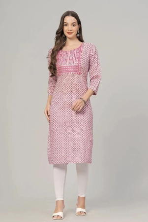 highlight-fashion-export-cotton-printed-straight-womens-kurti-pink-pack-of-1-none