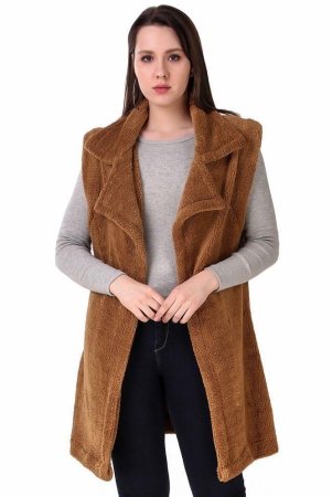 ppthefashionhub-fleece-womens-shrugs-brown-none