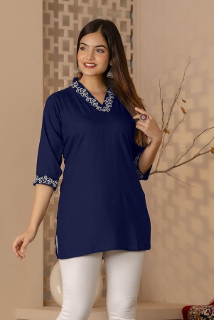 kapadia-blue-rayon-womens-regular-top-pack-of-1-none