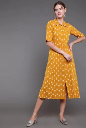 antaran-cotton-printed-midi-womens-shirt-dress-yellow-pack-of-1-none