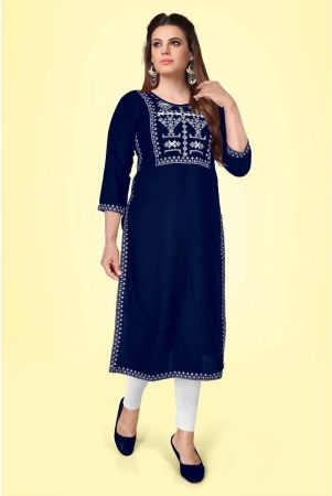 kapadia-navy-rayon-womens-straight-kurti-pack-of-1-none