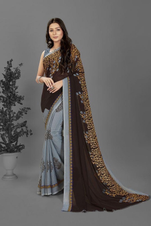 Anand Sarees - Grey Georgette Saree With Blouse Piece ( Pack of 1 ) - Grey