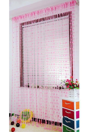 PINDIA Single Door Solid String Curtain - Pink