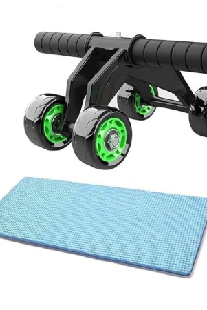 HSP ENTERPRISES Upgraded 4-Wheel Ab Carver Roller with Knee Mat - Abdominal Workout Fitness Exercise Equipment - Green