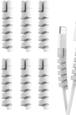 Lapster  Spiral Cable Protectors (Grey) - 12 Pcs