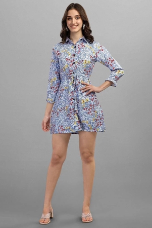 gufrina-rayon-printed-mini-womens-shirt-dress-blue-pack-of-1-none